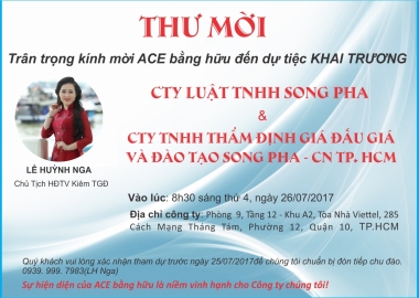 Hoạt động của Song Pha Group - CN TP. Hồ Chí Minh trong những ngày đầu khai trương